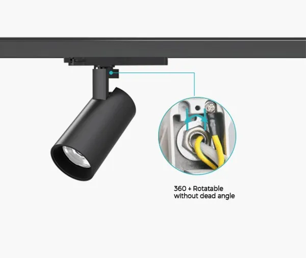 Encore track light mounting adapter bases showing track mounted, surface mounted, wall mounted and pendant mounted conversion types