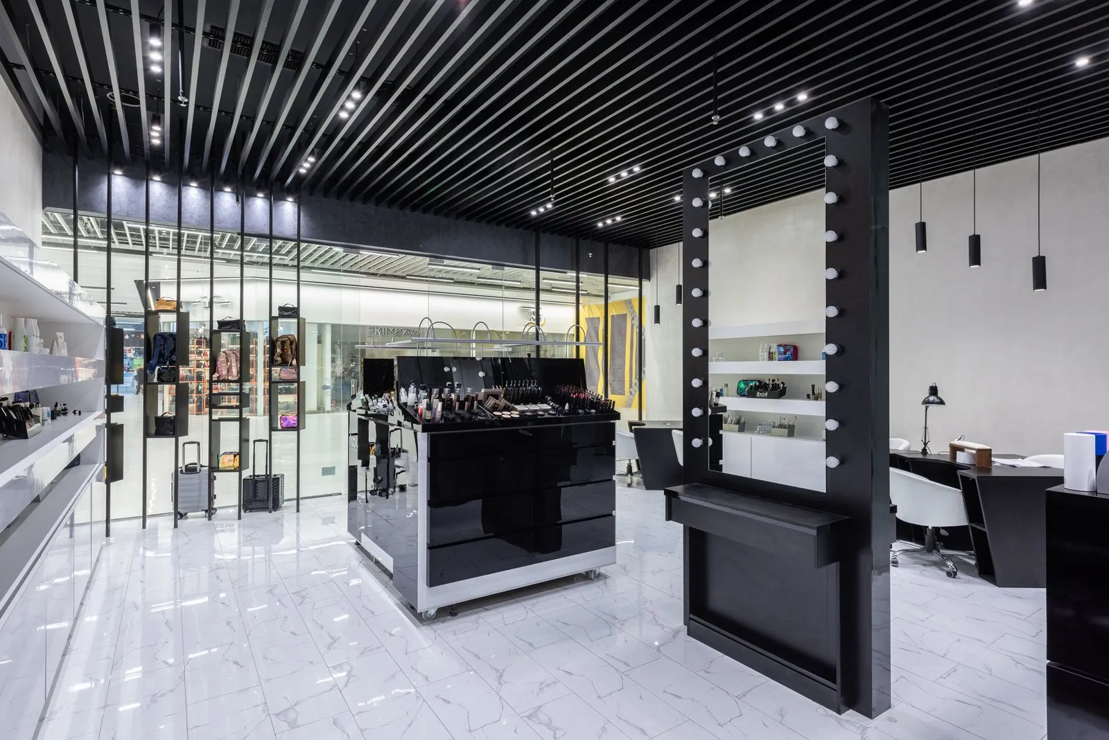 Retail store interior in a shopping centre, the commercial specification audience for private label architectural lighting